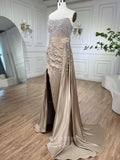 Prom Dress 2025 Strapless Beaded Mermaid Prom Dresses with Slit Satin Overskirt Pageant Dress 24519-unique elegant Prom Dresses-Green-US2-vigocouture