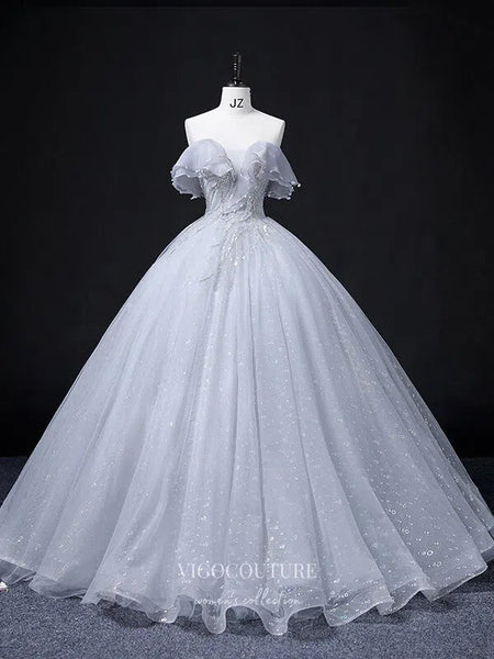 Strapless Beaded Prom Dresses Sparkly Tulle Princess Dresses 21354