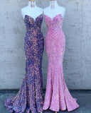 Prom Dress 2025 Strapless Mermaid Prom Dresses Sequin Sweetheart Neck Evening Dress 20835-unique elegant Prom Dresses-Custom Colors-US2-vigocouture