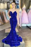 Prom Dress 2025 Strapless Mermaid Prom Dresses Sequin Sweetheart Neck Evening Dress 20835-unique elegant Prom Dresses-Fuchsia-US2-vigocouture