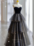 Prom Dress 2025 Strapless Prom Dresses Sparkly Tulle Formal Dresses 21044-unique elegant Prom Dresses-As Pictured-Custom Size-vigocouture