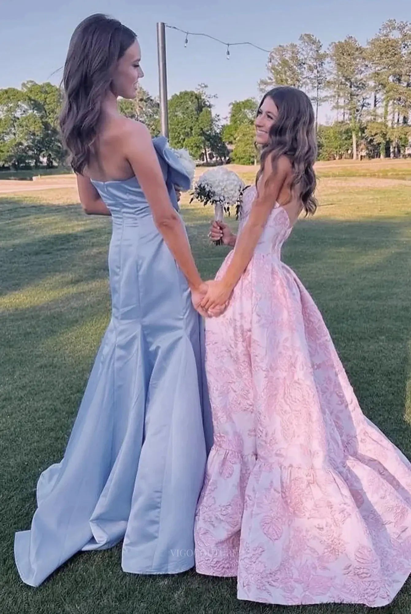 Prom Dresses 2025 to impress Strapless Satin Sheath Prom Dresses Bow Tie Formal Dresses – 25153-vigocouture-vigocouture