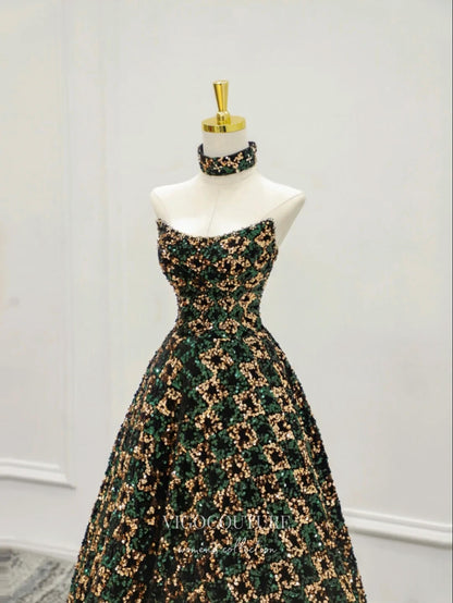Prom Dress 2025 Strapless Sequin Prom Dresses Sparkly Formal Dresses 21190-unique elegant Prom Dresses-As Pictured-Custom Size-vigocouture