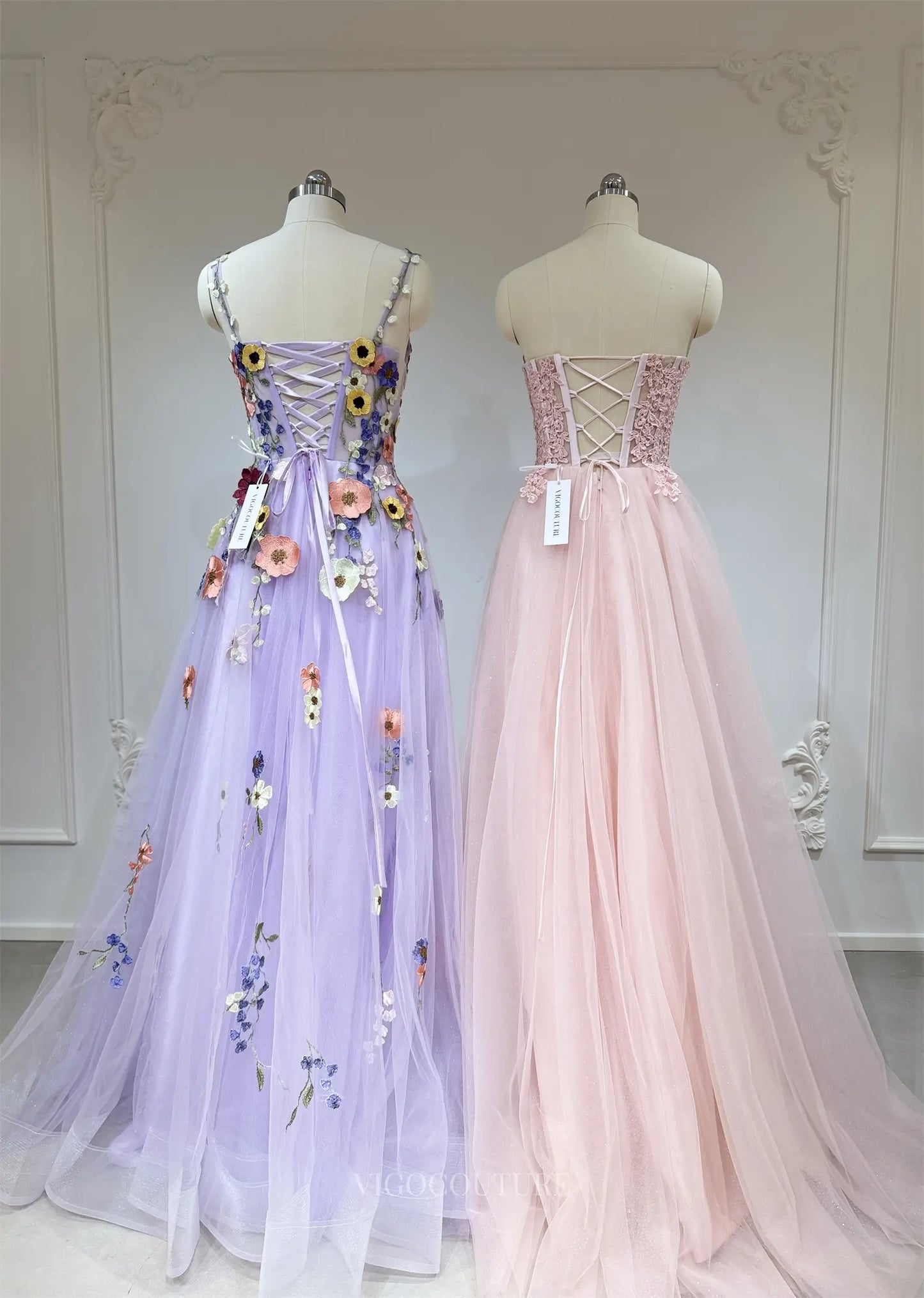 Prom Dresses 2025 to impress Strapless Sparkly Pink Prom Dresses with Pockets GH031-vigocouture-vigocouture