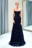 Prom Dress 2025 Strapless Tiered Tulle Prom Dress 20286-unique elegant Prom Dresses-Navy Blue-US2-vigocouture