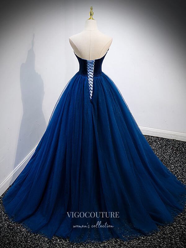 Prom Dress 2025 Strapless Tulle Prom Dresses Beaded Formal Dresses 21346-unique elegant Prom Dresses-As Pictured-US2-vigocouture