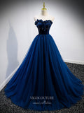 Prom Dress 2025 Strapless Tulle Prom Dresses Beaded Formal Dresses 21346-unique elegant Prom Dresses-As Pictured-US2-vigocouture