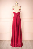 Prom Dress 2025 Stretchable Woven Spaghetti Strap Pleated Prom Dress 20858-unique elegant Prom Dresses-Burnt Orange-US2-vigocouture