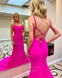 Prom Dress 2025 Stretchy Satin Mermaid Spaghetti Strap Prom Dress 20839-unique elegant Prom Dresses-Pink-US2-vigocouture