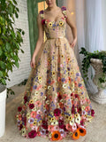 Prom Dress 2025 Stunning 3D Flower Lace Prom Dress with Pockets - Perfect Spring Formal Dress with Spaghetti Straps 21008-unique elegant Prom Dresses-Champagne-US2-vigocouture