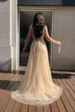 Prom Dress 2025 Stunning Champagne Beaded Prom Dress with Overskirt and Slit 22240-unique elegant Prom Dresses-Champagne-US2-vigocouture