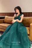 Prom Dress 2025 Stunning Green Beaded Prom Dress 22245-unique elegant Prom Dresses-Green-US2-vigocouture