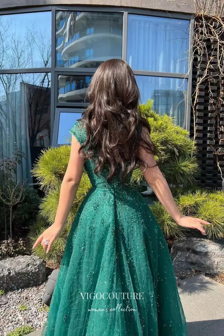 Prom Dress 2025 Stunning Green Beaded Prom Dress 22245-unique elegant Prom Dresses-Green-US2-vigocouture