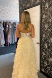 Prom Dress 2025 Stunning Sequin Lace Tiered Prom Dresses with Slit Spaghetti Strap Boned Bodice 24307-unique elegant Prom Dresses-Black-Custom Size-vigocouture