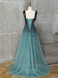 Prom Dress 2025 Teal Blue Spaghetti Strap Prom Dress 20266-unique elegant Prom Dresses-Teal Blue-US2-vigocouture