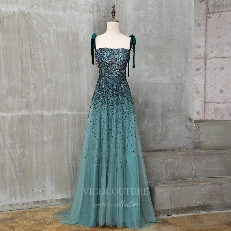Teal Blue Spaghetti Strap Prom Dress 20266 Custom Colors / 24W Teal Blue Spaghetti Strap Prom Dress 20266 Custom Colors / 24W
