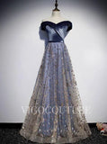 Prom Dress 2025 Velvet Dusty Blue Prom Dress Off the Shoulder Prom Gown 20288-unique elegant Prom Dresses-Dusty Blue-US2-vigocouture