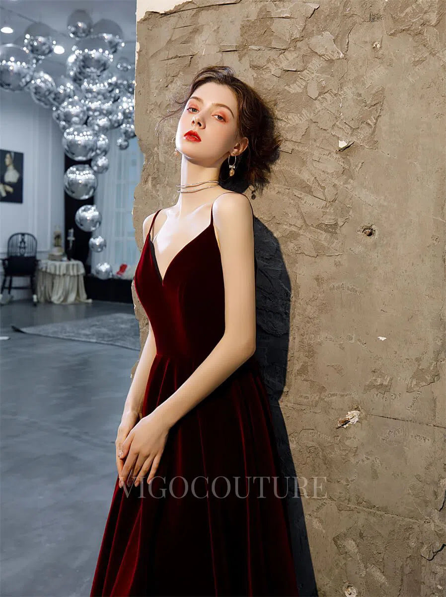 Velvet Prom Dresses Mid-Length Formal Dresses 20209 – vigocouture