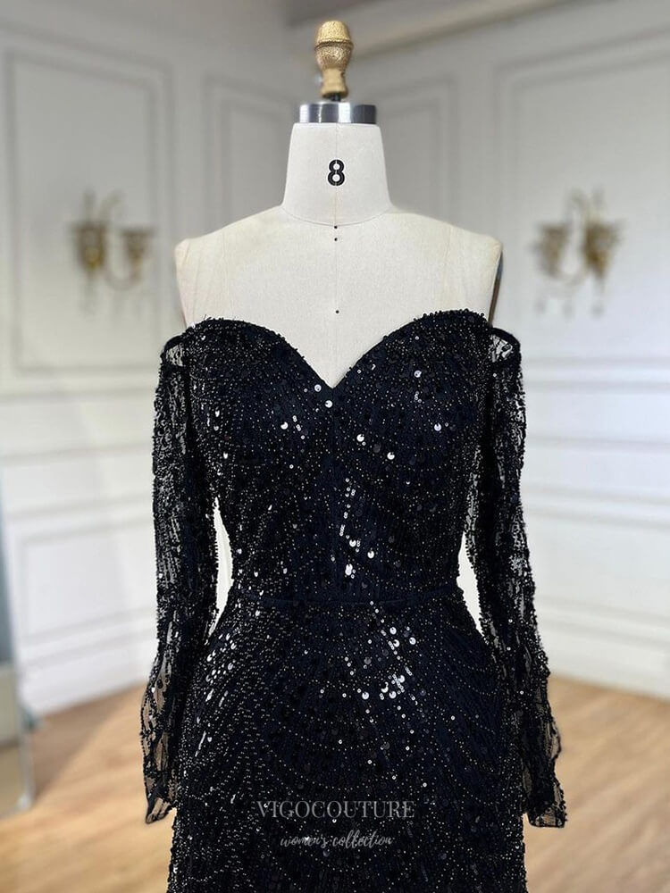 vintage beaded dresses 80s 100% SILK Black Stenay Sequin Gown Dress Full Length **READ** Find the vintage inspired 1920s dresses in BABEYOND Vintage 1950s Green Beaded Cocktail
