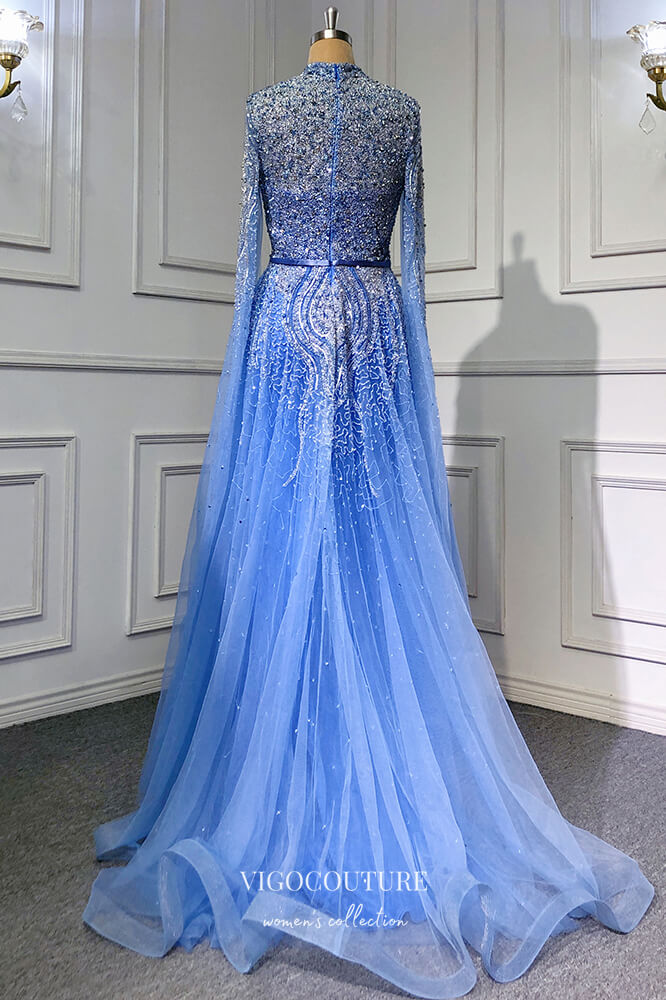 Vintage Beaded Prom Dresses Extra Long Sleeve High Neck Pageant Dress 21633 Champagne / US14 Vintage Beaded Prom Dresses Extra Long Sleeve High Neck Pageant Dress 21633 Champagne / US14