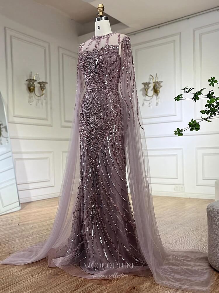 Vintage Beaded Sheath Prom Dresses Extra Long Sleeve Pageant Dress 25004 Silver / US10 Vintage Beaded Sheath Prom Dresses Extra Long Sleeve Pageant Dress 25004 Silver / US10