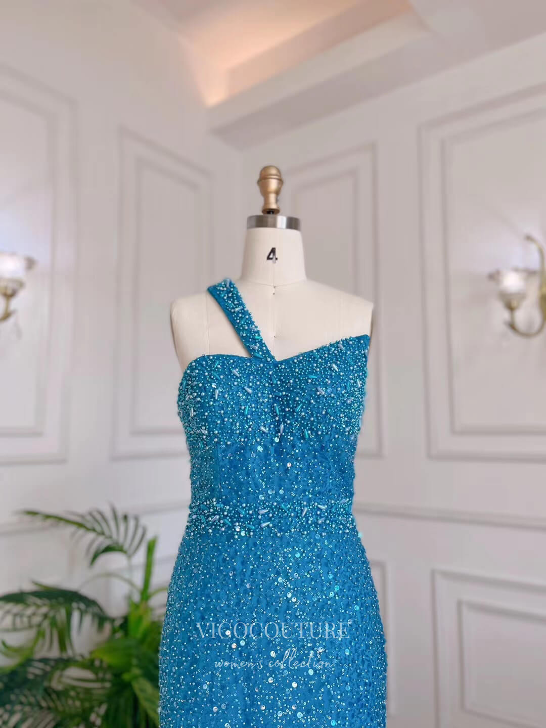 Vintage Blue Sequin Prom Dresses Sheath 20s Evening Dress 22141 vigocouture Vintage Blue Sequin Prom Dresses Sheath 20s Evening Dress 22141 vigocouture