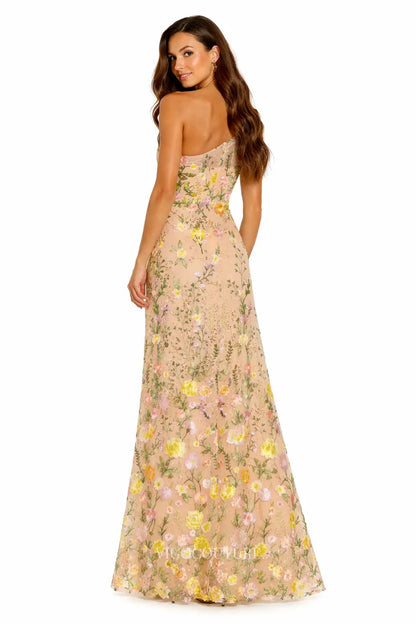 Prom Dresses 2025 to impress Whimsical Floral Embroidered One-Shoulder Formal Dress - VG001-vigocouture-vigocouture
