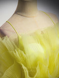 Prom Dress 2025 Yellow Tiered Quinceanera Dresses Spaghetti Strap Sweet 16 Dresses 20907-unique elegant Prom Dresses-Yellow-Custom Size-vigocouture