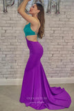 Purple Satin Mermaid Prom Dresses One Shoulder Evening Dress 22008-Prom Dresses-vigocouture-Purple-US2-vigocouture