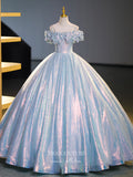 Shimmering Light Blue Prom Dresses Sequin Quinceanera Dress 22350