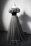 Shimmering Silver Off the Shoulder Prom Dress 22382-Prom Dresses-vigocouture-Silver-Custom Size-vigocouture