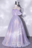 Shimmering Sparkly Tulle Off the Shoulder Prom Dress 22332-Prom Dresses-vigocouture-Lavender-Custom Size-vigocouture