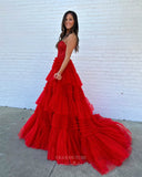 Shimmering Tulle Ruffled Prom Dresses Spaghetti Strap Formal Dress 24001-Prom Dresses-vigocouture-Aqua-Custom Size-vigocouture