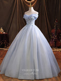 vigocouture-Sparkly Tulle Quinceanera Dresses Lace Applique Sweet 15 Dresses 21383-Prom Dresses-vigocouture-