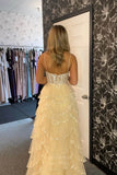 Stunning Sequin Lace Tiered Prom Dresses with Slit Spaghetti Strap Boned Bodice 24307-Prom Dresses-vigocouture-Black-Custom Size-vigocouture