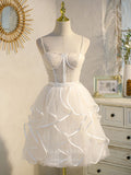 vigocouture-Tiered Spaghetti Strap Homecoming Dresses Beaded Hoco Dresses hc131-Prom Dresses-vigocouture-Ivory-US2-
