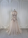 Wedding Dresses 2025 to impress Elara - Champagne Beaded Lace Wedding Dress-vigocouture-vigocouture