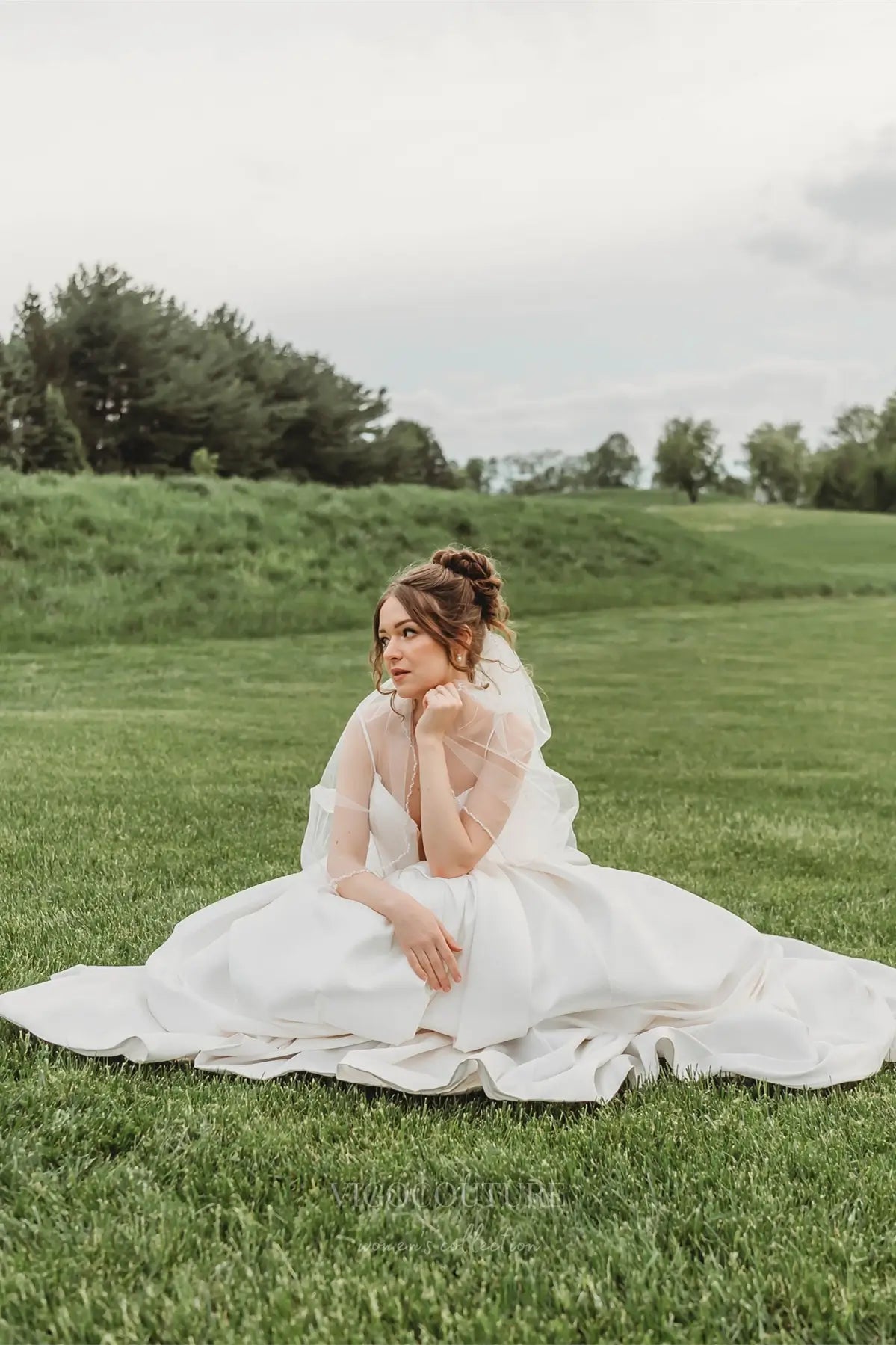 Wedding Dresses 2025 to impress Elegant Satin A-Line Wedding Dress with Spaghetti Straps, Plunging Neckline, Bow Back & Pockets – W2615-vigocouture-vigocouture