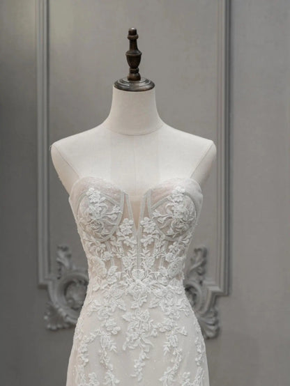 Wedding Dresses 2025 to impress Glitter Tulle Mermaid Wedding Dress with 3D Floral Lace & Corset Bodice – RD027-vigocouture-vigocouture