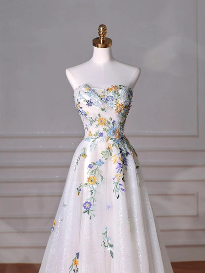 Wedding Dresses 2025 to impress Pastel Floral Embroidered Ball Gown Wedding Dress with Sparkle Tulle – Style RD014-vigocouture-vigocouture