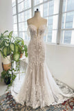 Wedding Dresses 2025 to impress Ivory Lace Mermaid Wedding Dress with Sweetheart Neckline & Chapel Train - MQ051-vigocouture-Ivory-Custom Size-vigocouture