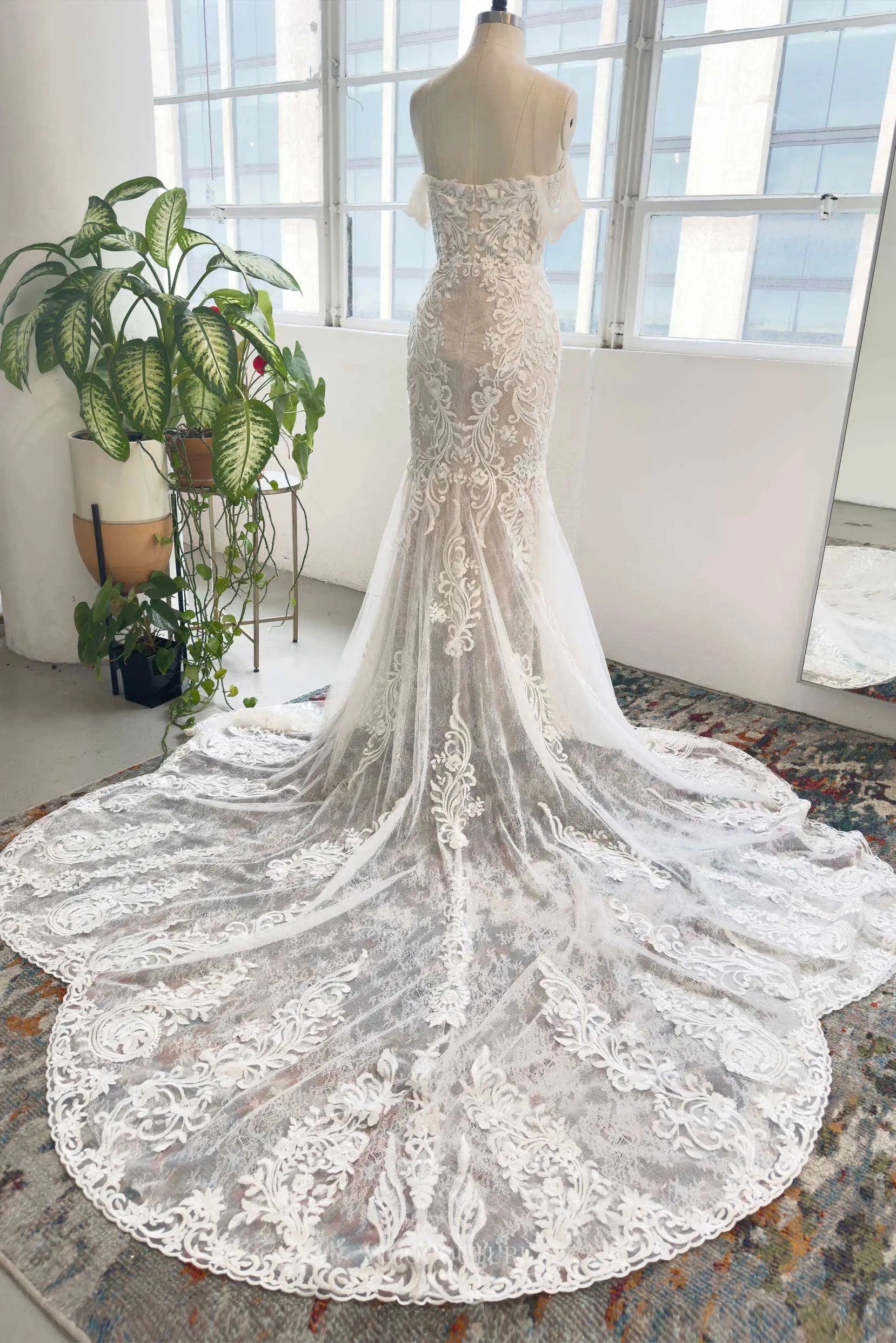 Sweetheart Neck Long Chapel Train Lace Bride Dress Mermaid Wedding Dress 2024 Ivory / 18W Sweetheart Neck Long Chapel Train Lace Bride Dress Mermaid Wedding Dress 2024 Ivory / 18W