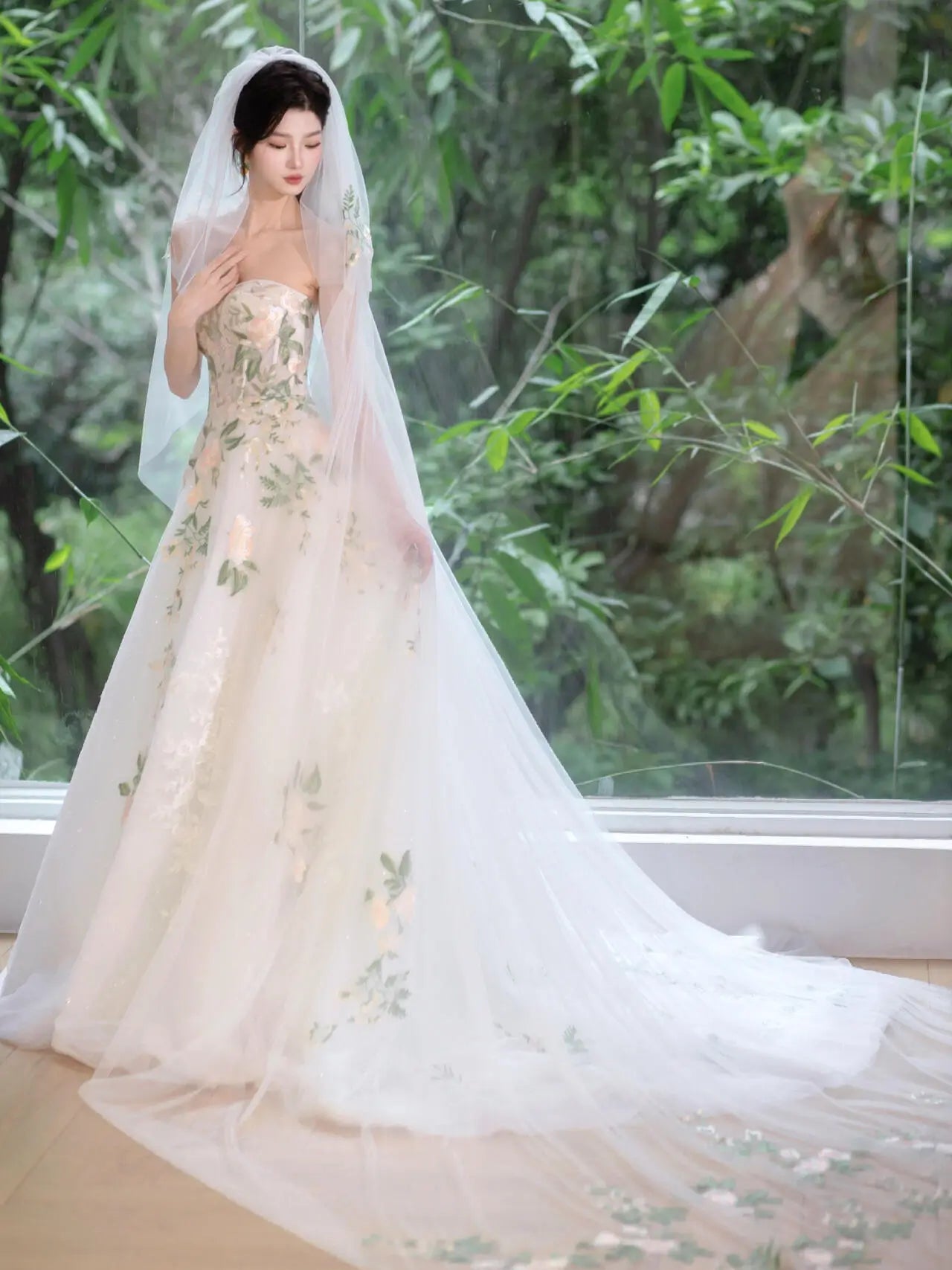 Wedding Dresses 2025 to impress Off-Shoulder Wildflower Whisper Wedding Dress with Embroidered Tulle Skirt – RD017-vigocouture-vigocouture