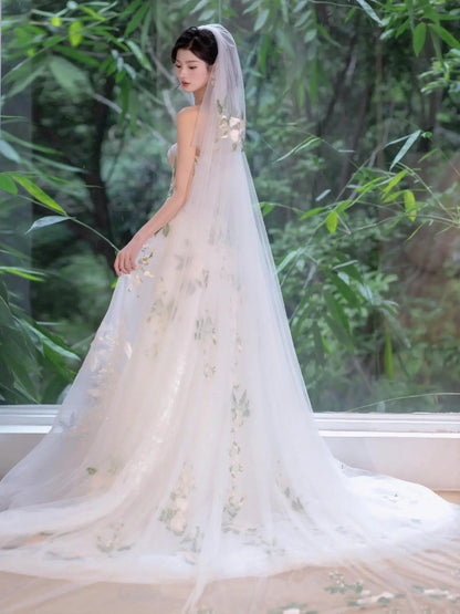 Wedding Dresses 2025 to impress Off-Shoulder Wildflower Whisper Wedding Dress with Embroidered Tulle Skirt – RD017-vigocouture-vigocouture