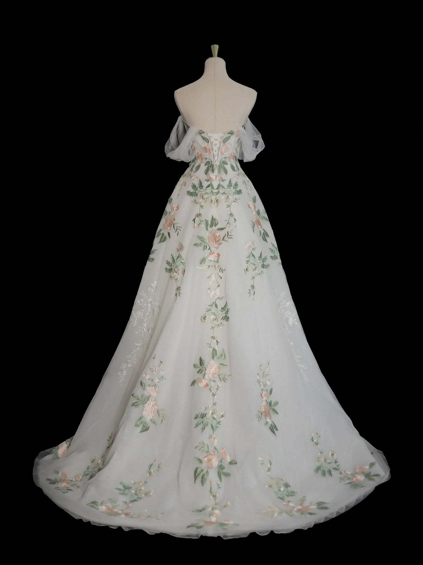 Wedding Dresses 2025 to impress Off-Shoulder Wildflower Whisper Wedding Dress with Embroidered Tulle Skirt – RD017-vigocouture-vigocouture