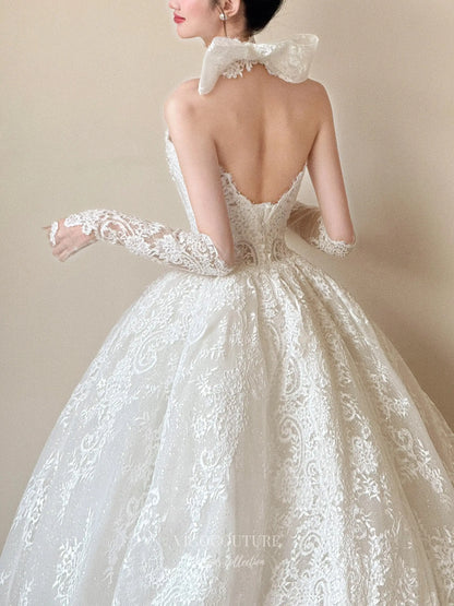 Wedding Dresses 2025 to impress Romantic Lace Ball Gown Wedding Dress with Sweetheart Neckline and Cathedral Train – RD032-vigocouture-vigocouture