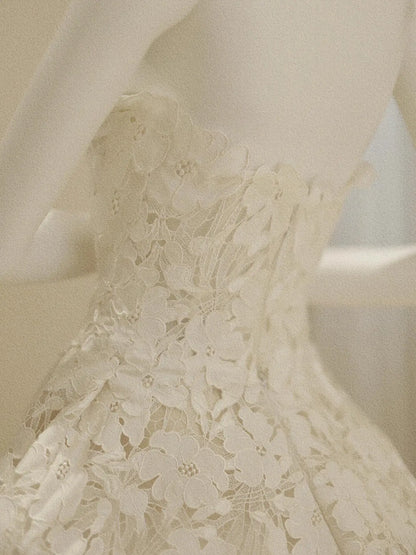 Wedding Dresses 2025 to impress Strapless 3D Floral Lace Ball Gown Wedding Dress with Sweetheart Neckline – Style RD006-vigocouture-vigocouture
