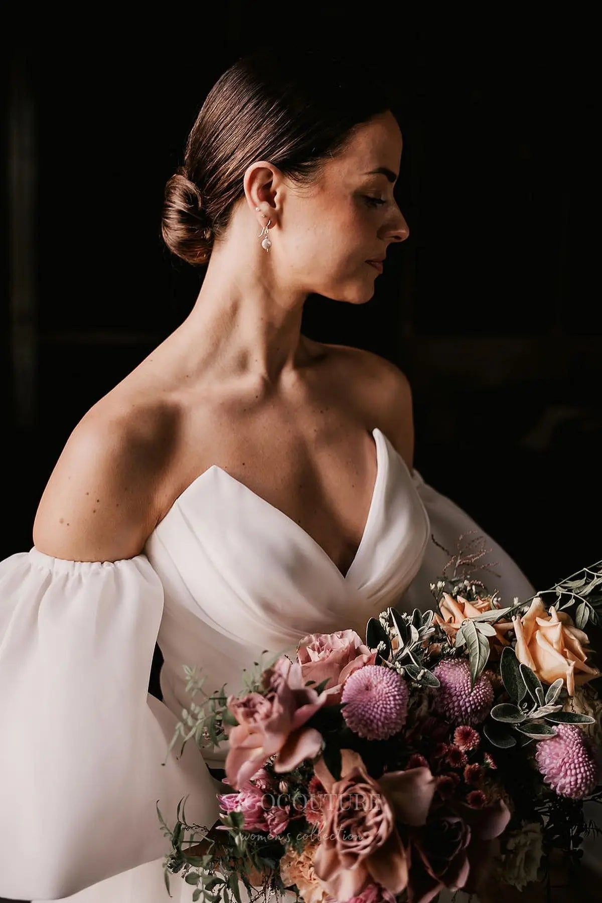 Wedding Dresses 2025 to impress Timeless Organza Off-Shoulder Wedding Dress with Sweetheart Neckline & Puff Sleeves – W2604-vigocouture-vigocouture