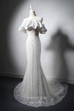 White Beaded Convertible Mermaid Prom Dresses 22381
