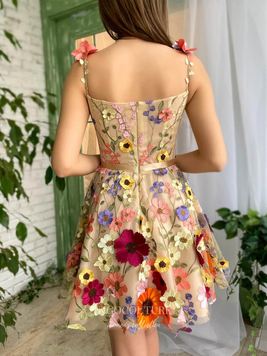 vigocouture-3D Flower Lace Short Prom Dress Homecoming Dress 21009-Prom Dresses-vigocouture-